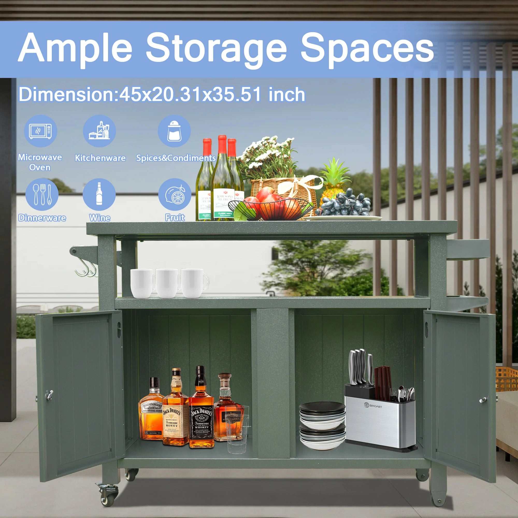 Domi Outdoor Living Grill Cart#color_gray