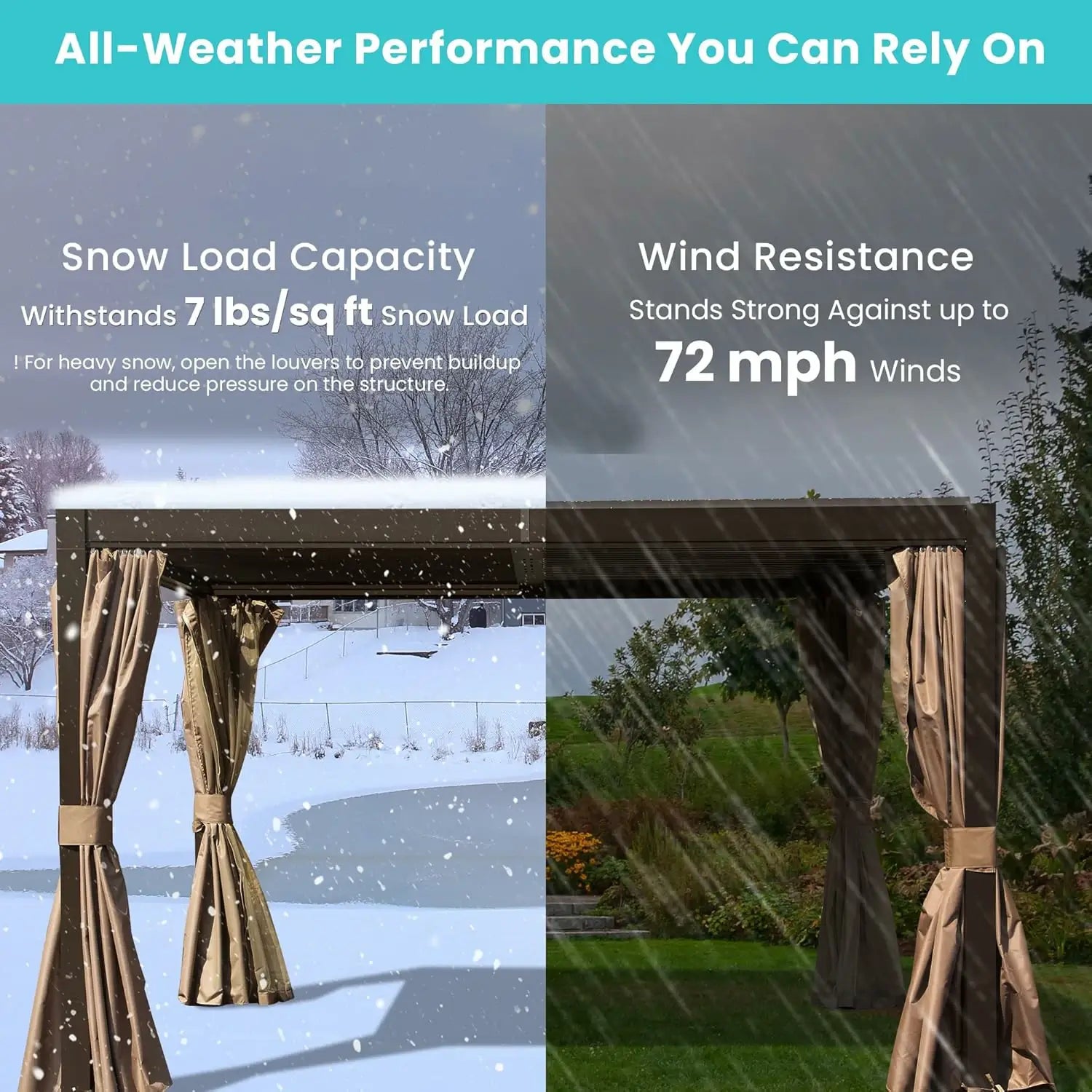 Domi Outdoor Living louvered pergola brown#size_10' x 10'