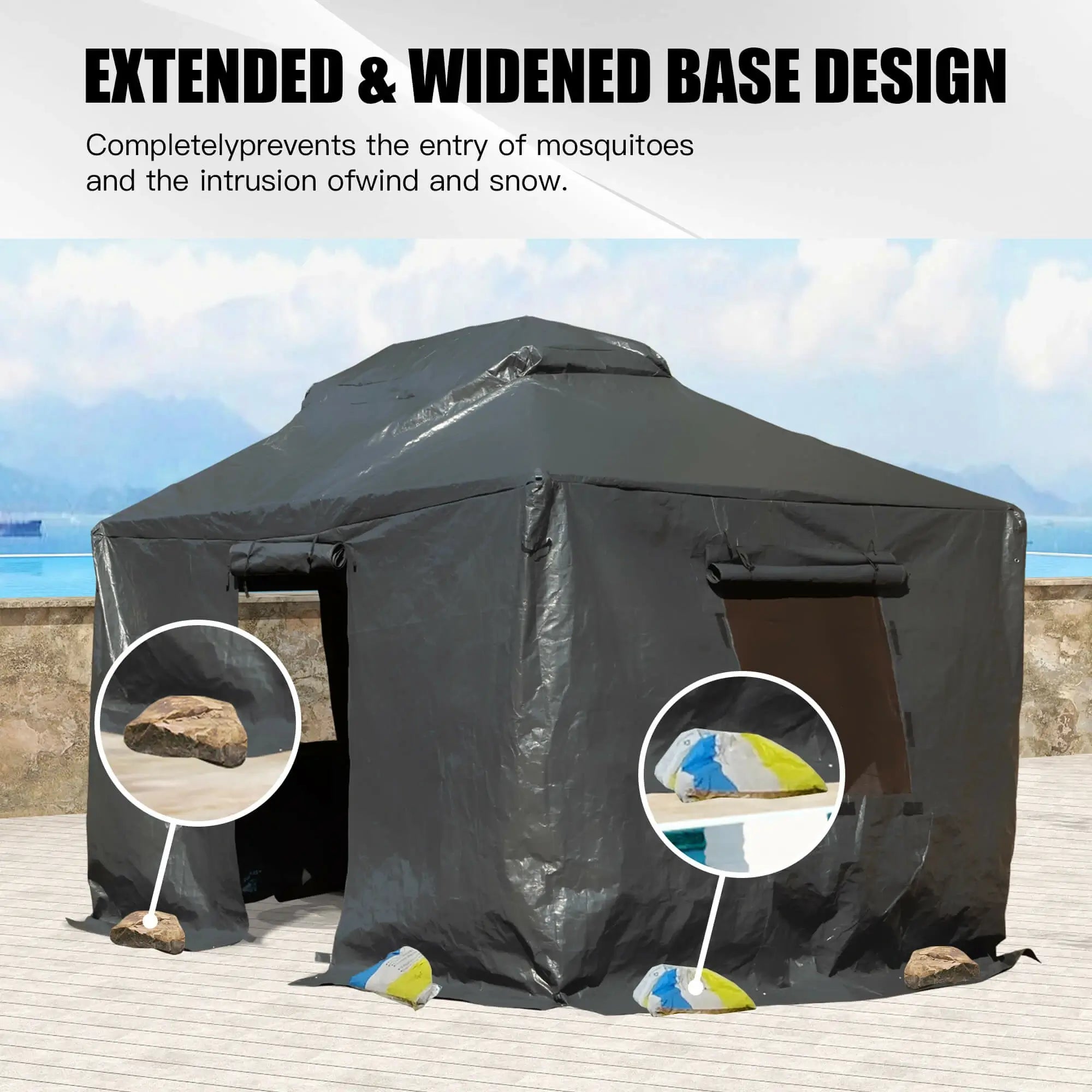 Hardtop Gazebo Cover Gray