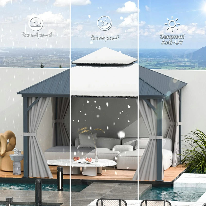 Domi Outdoor Living Hardtop Gazebo#size_12'x12'