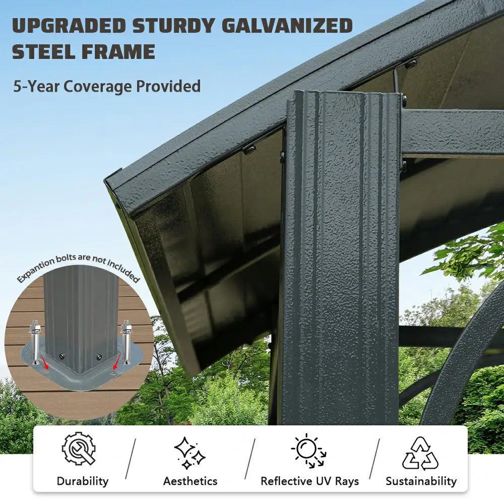 Domi Outdoor Living Grill Gazebo Arc Roof#color_Gray