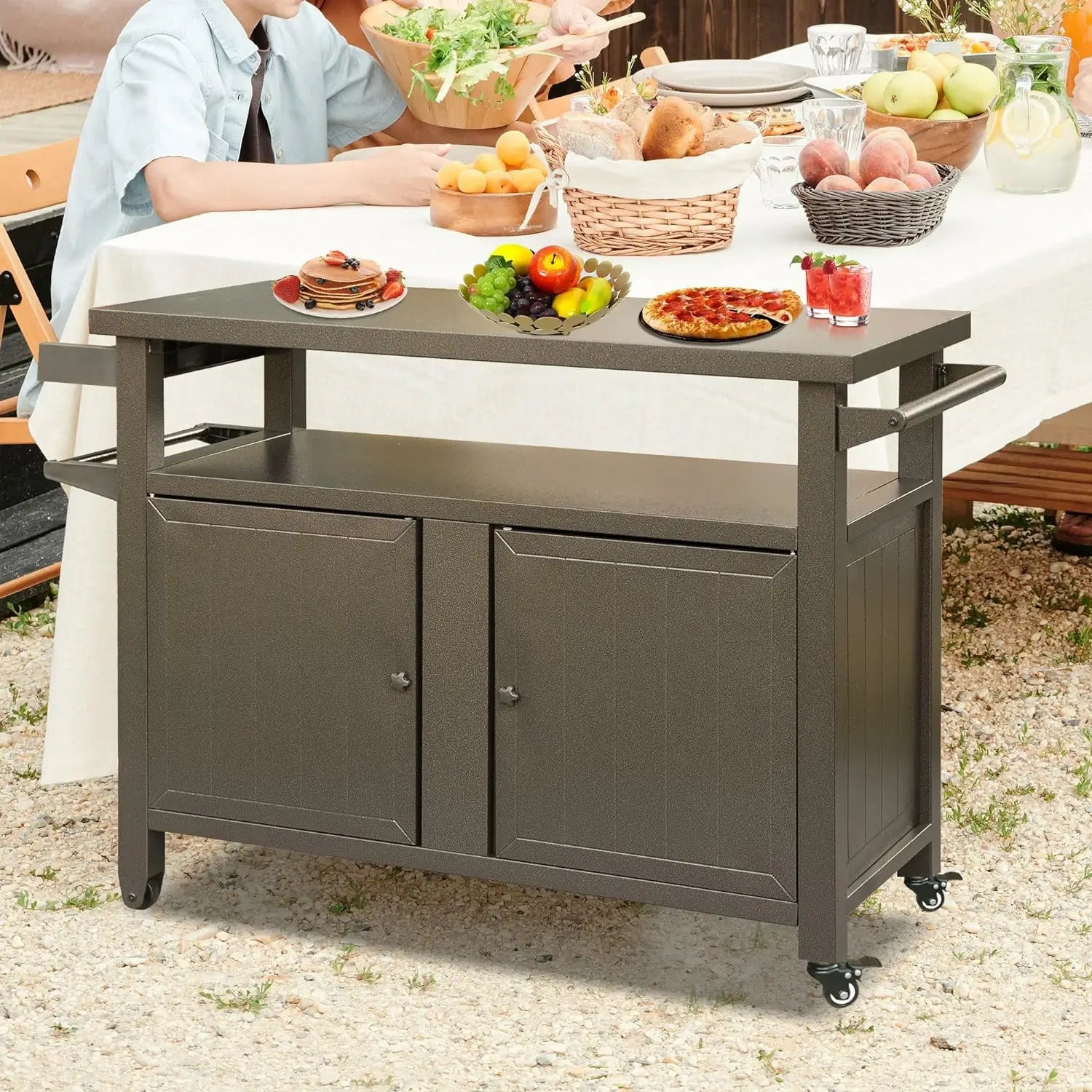 Outdoor bbq prep clearance table