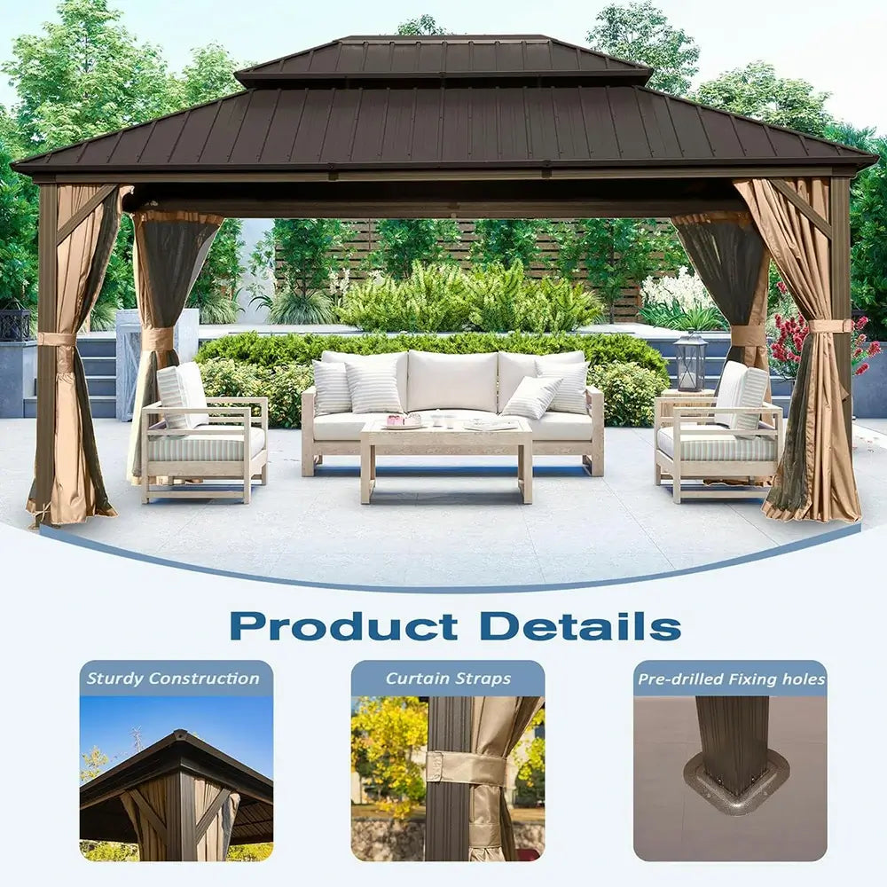 Domi Outdoor Living Hardtop Gazebo#size_12'x14'