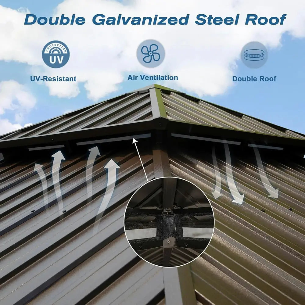 Domi Outdoor Living Hardtop Gazebo#size_12'x16'