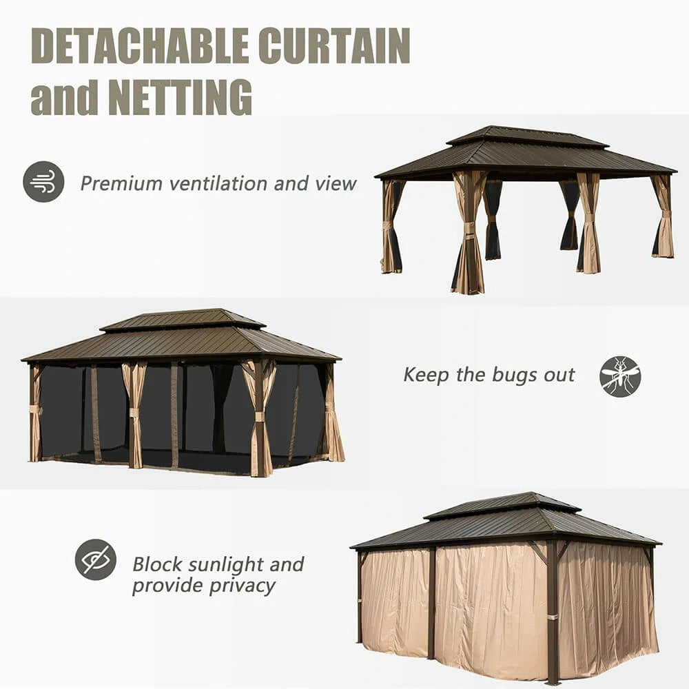 Domi Outdoor Living Hardtop Gazebo#size_12'x18'