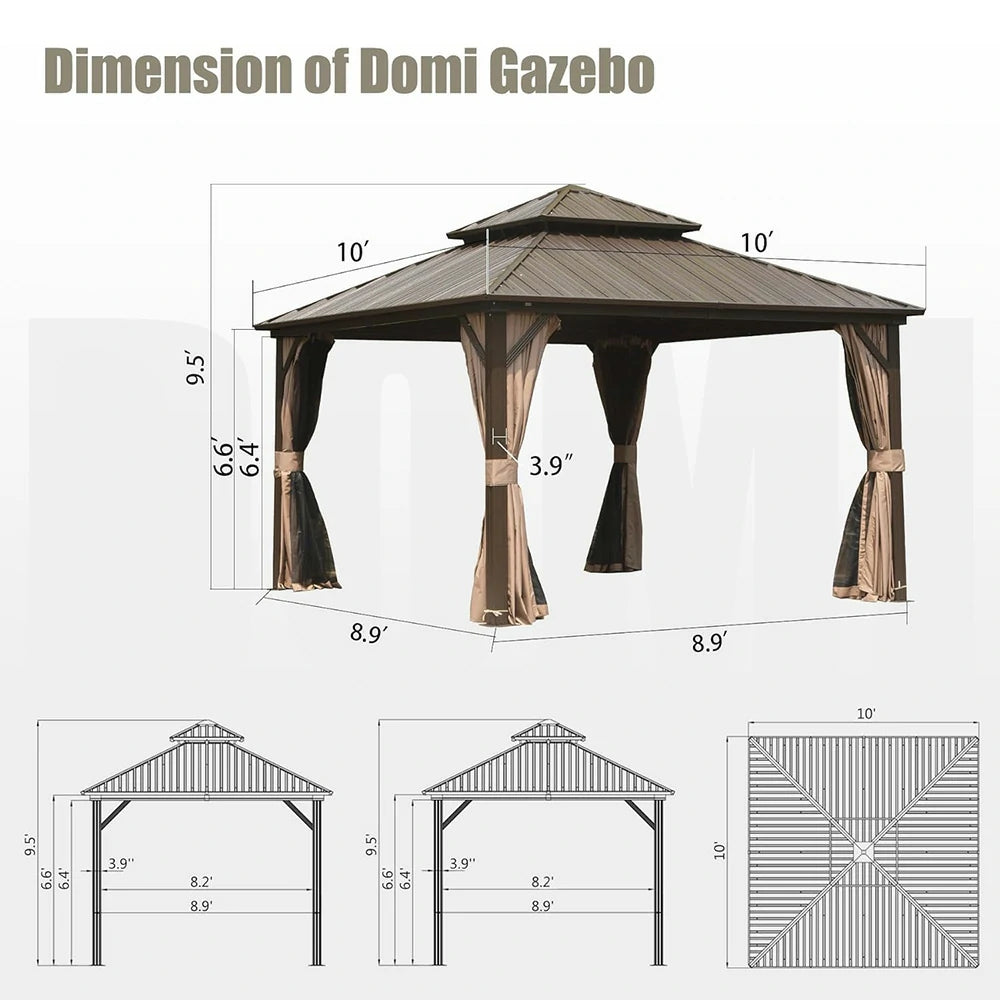 Domi Outdoor Living Hardtop Gazebo#size_10'x10'