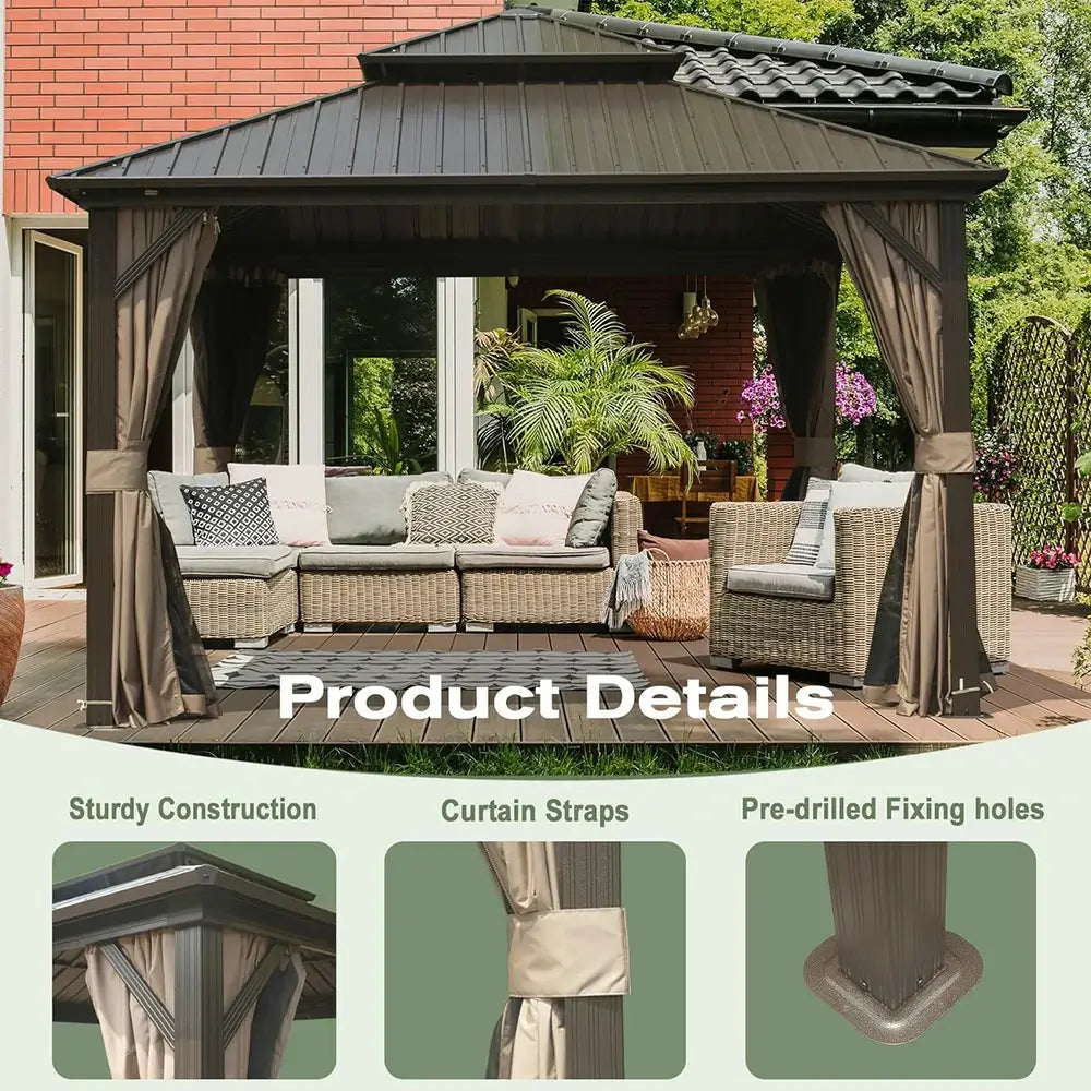 Domi Outdoor Living Hardtop Gazebo#size_10'x12'