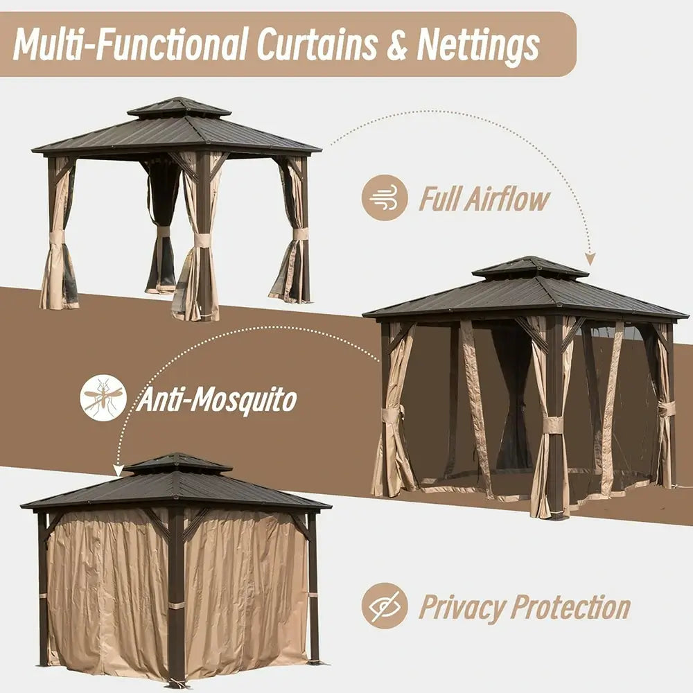 Domi Outdoor Living Hardtop Gazebo#size_8'x8'