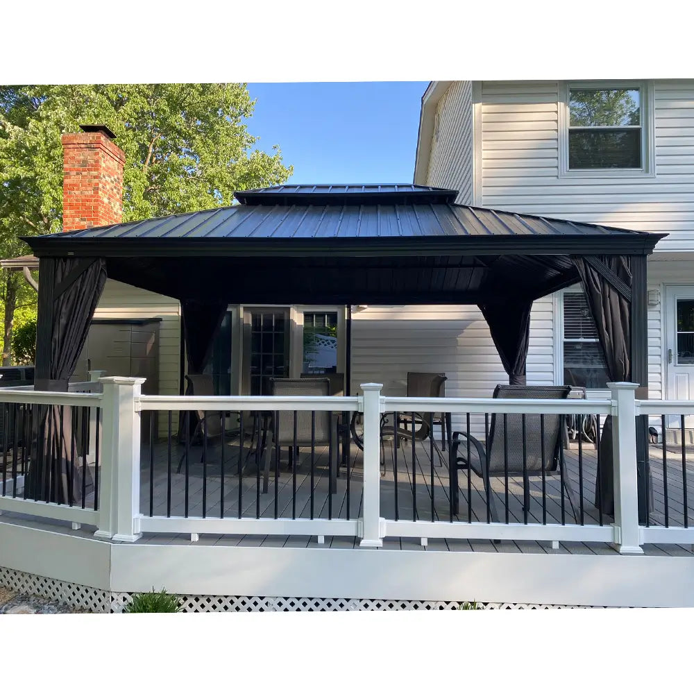 Domi Outdoor Living hardtop gazebo gray#size_12'x16'