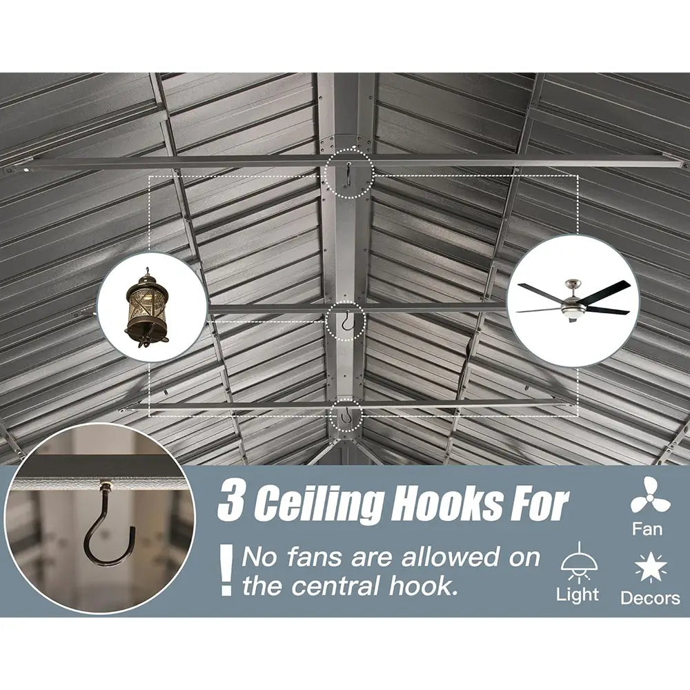 Domi Outdoor Living hardtop gazebo gray#size_14'x20'