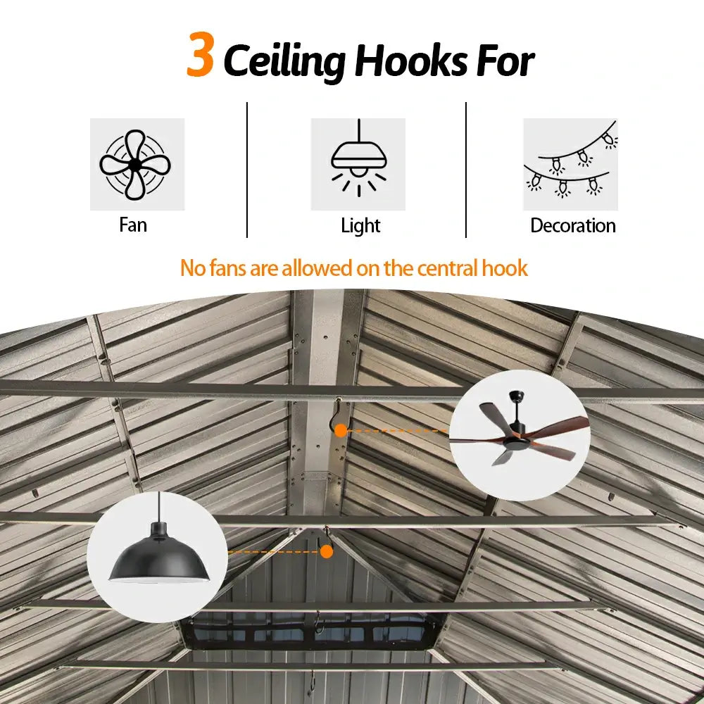 Domi Outdoor Living hardtop gazebo gray#size_14'x24'