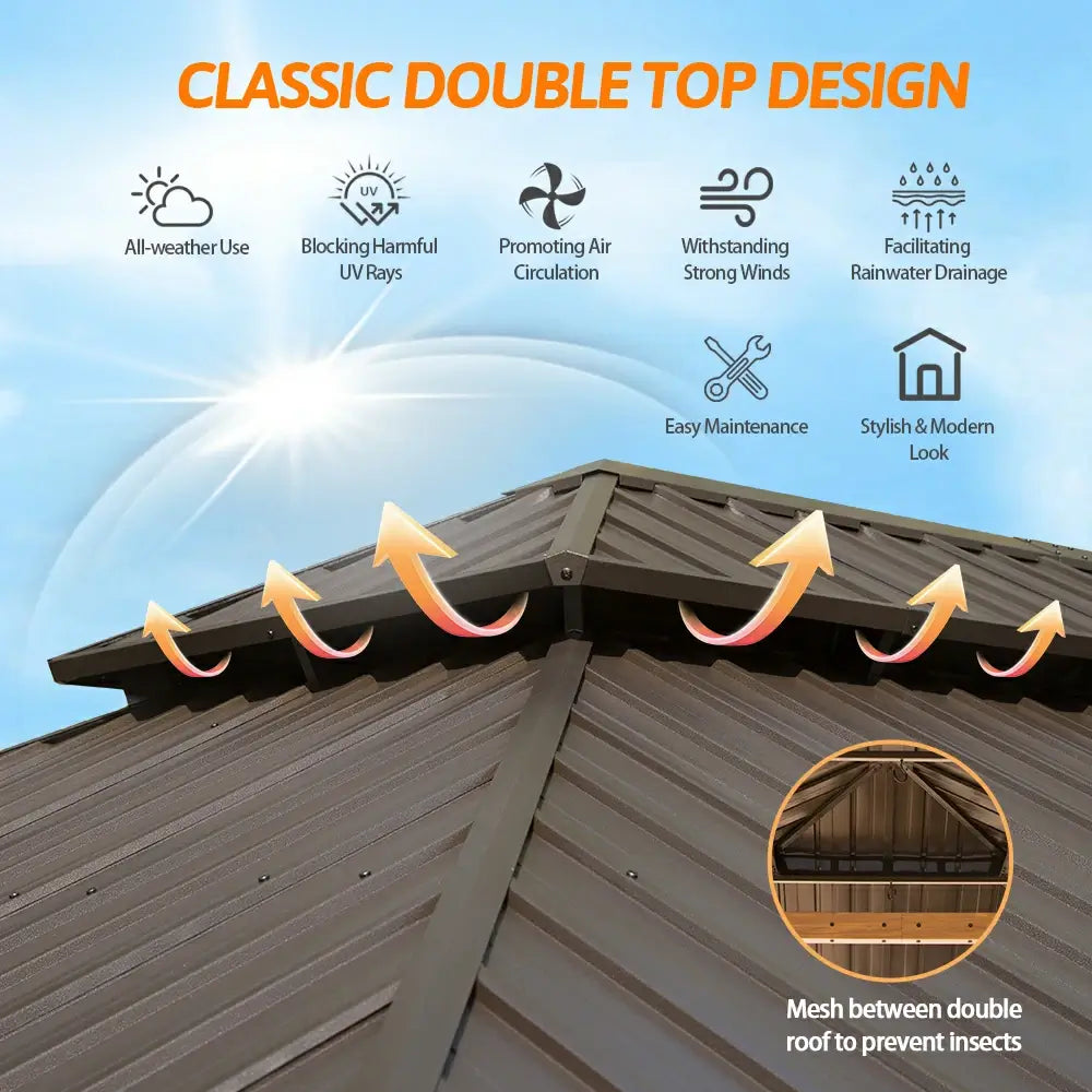 domi outdoor living hardtop gazebo#size_14'x22'