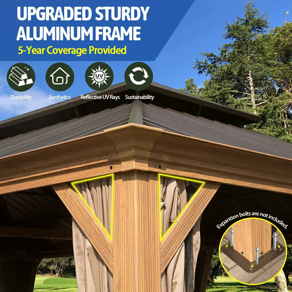 domi outdoor living hardtop gazebo#size_14'x22'