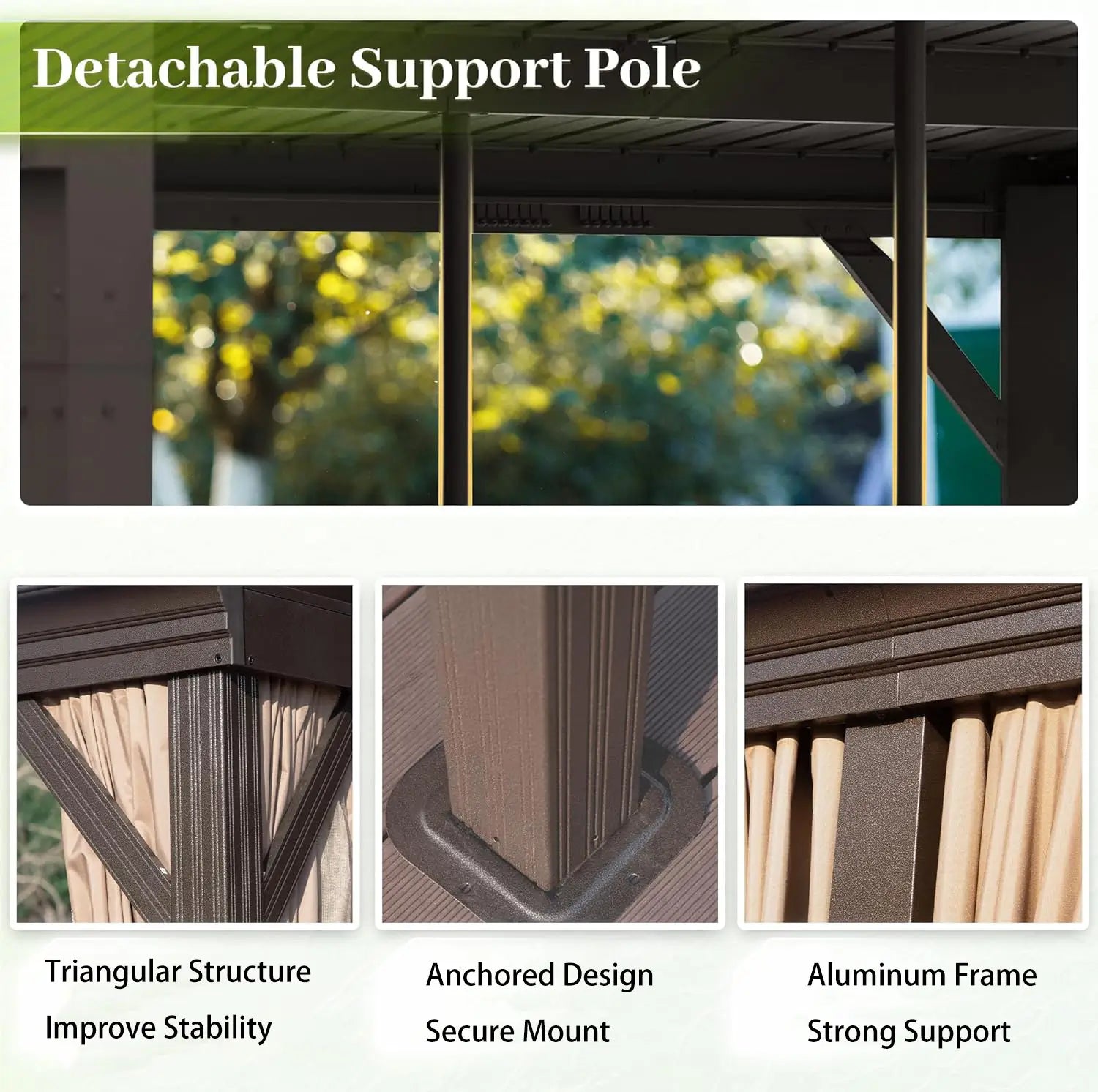 Wall-Mounted Gazebo with Drainage Gutters#size_12' x 16'