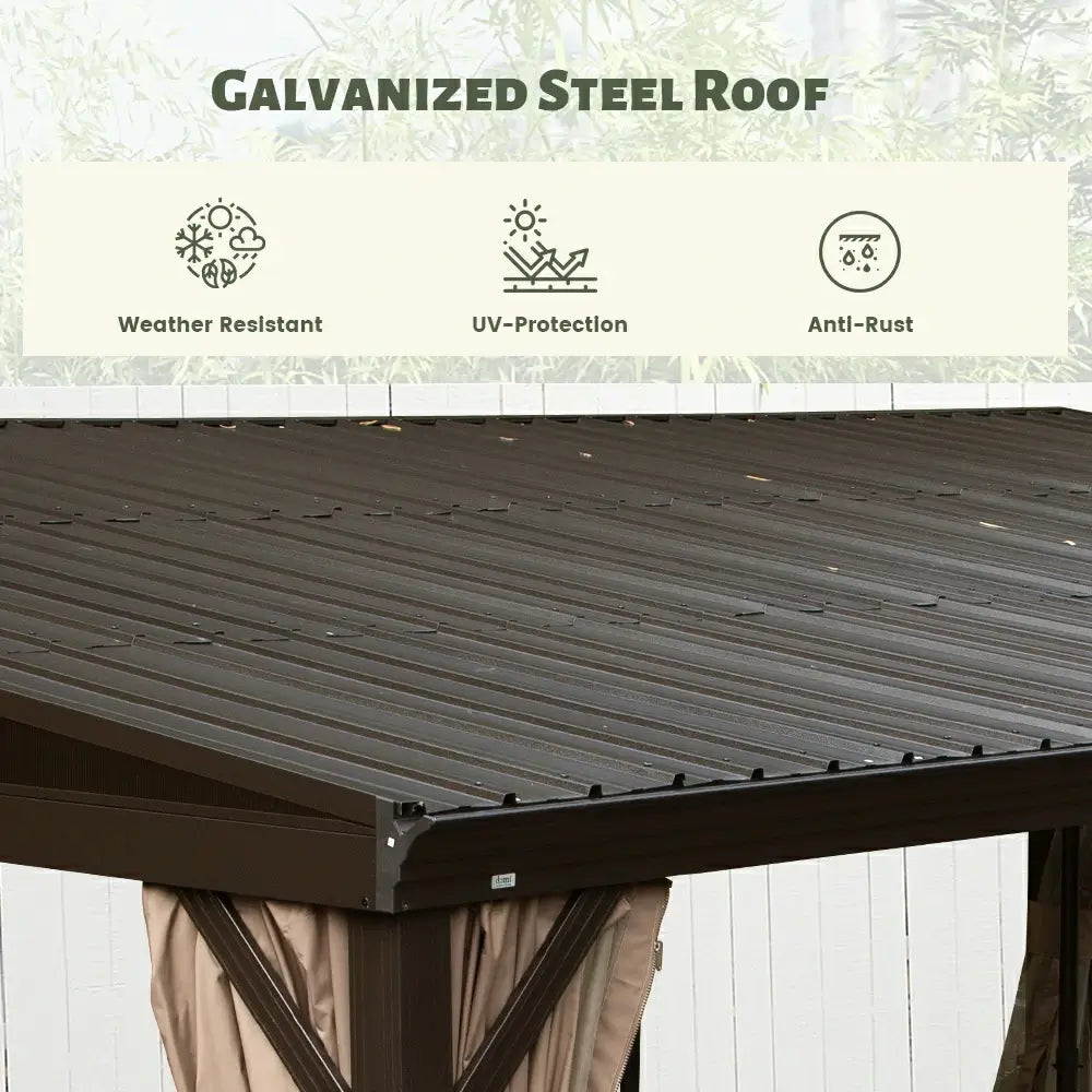Wall-Mounted Gazebo with Drainage Gutters#size_8' × 12'