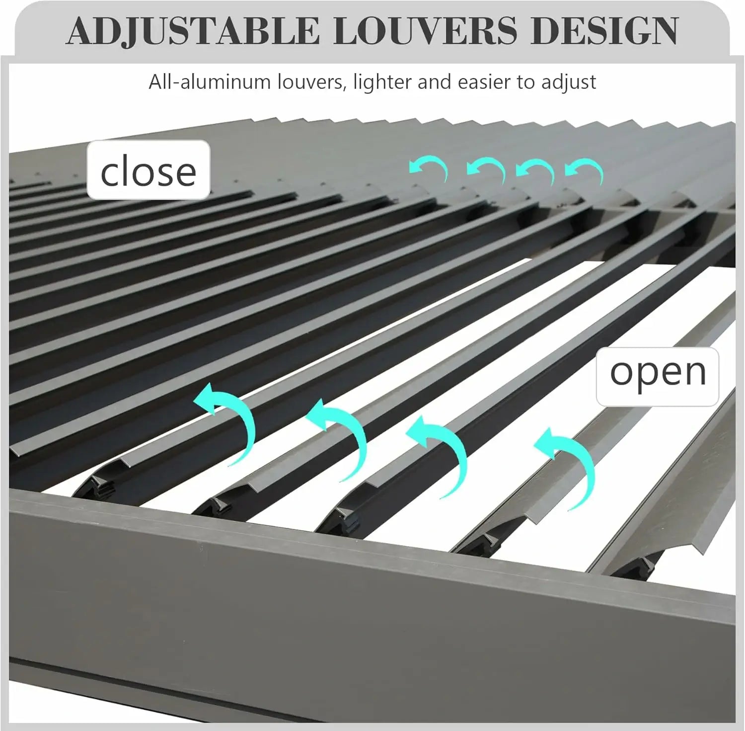 Domi Outdoor Living louvered pergola gray#size_10' x 10'