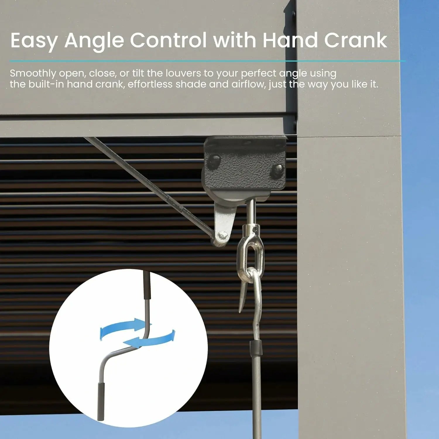 Domi Outdoor Living louvered pergola gray#size_10' x 10'