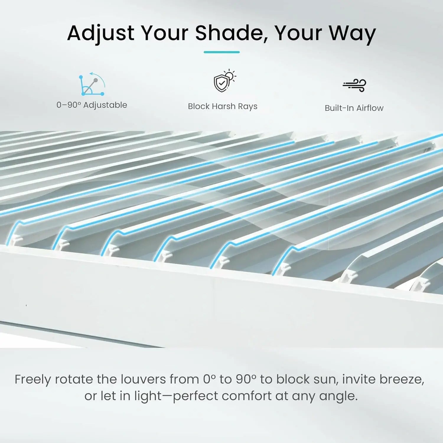 Domi Outdoor Living louvered pergola white#size_10' x 10'