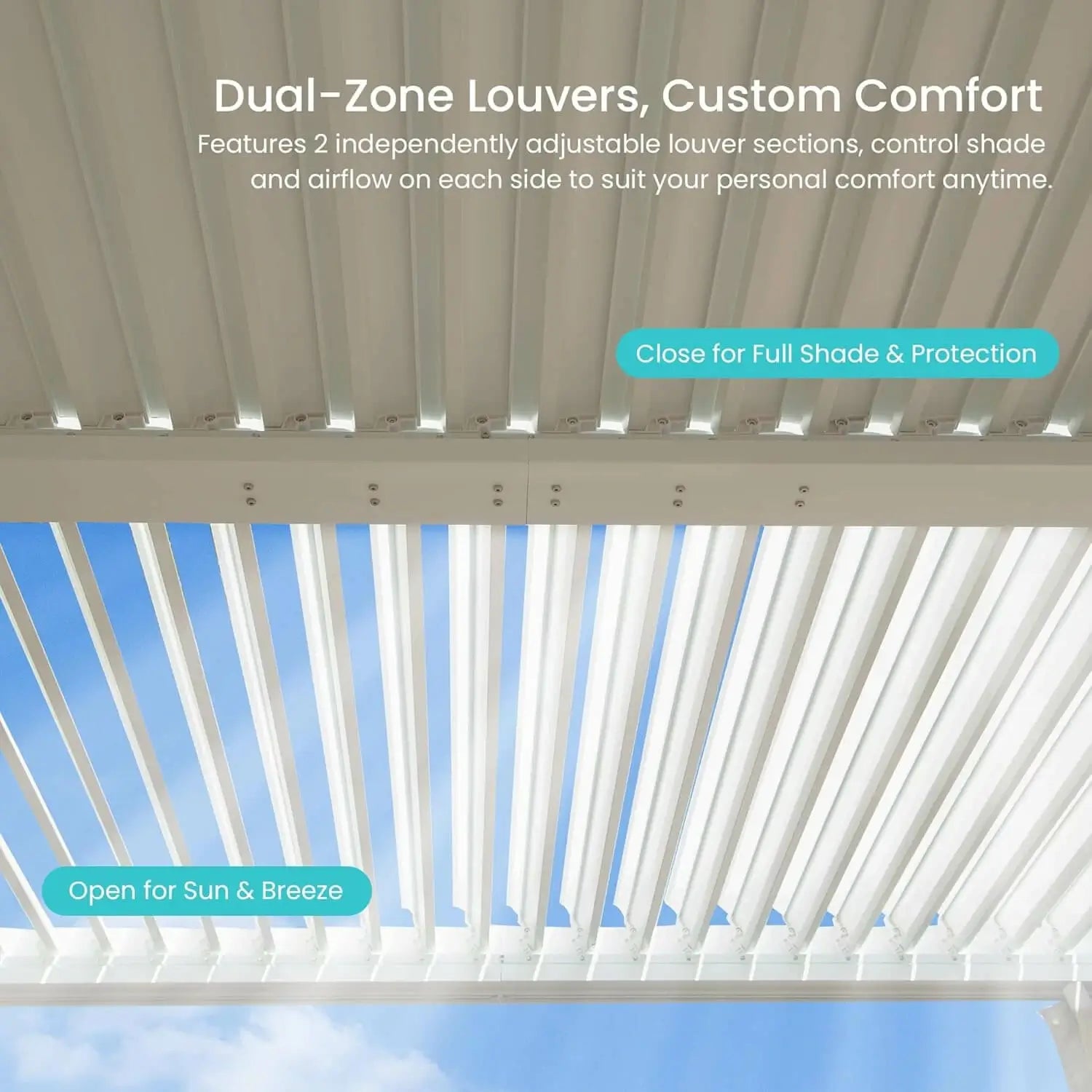 Domi Outdoor Living louvered pergola white#size_10' x 10'