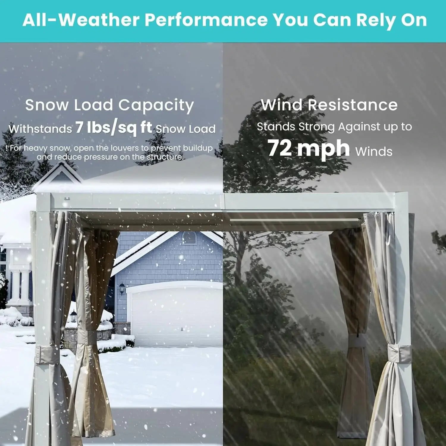 Domi Outdoor Living louvered pergola white#size_10' x 10'