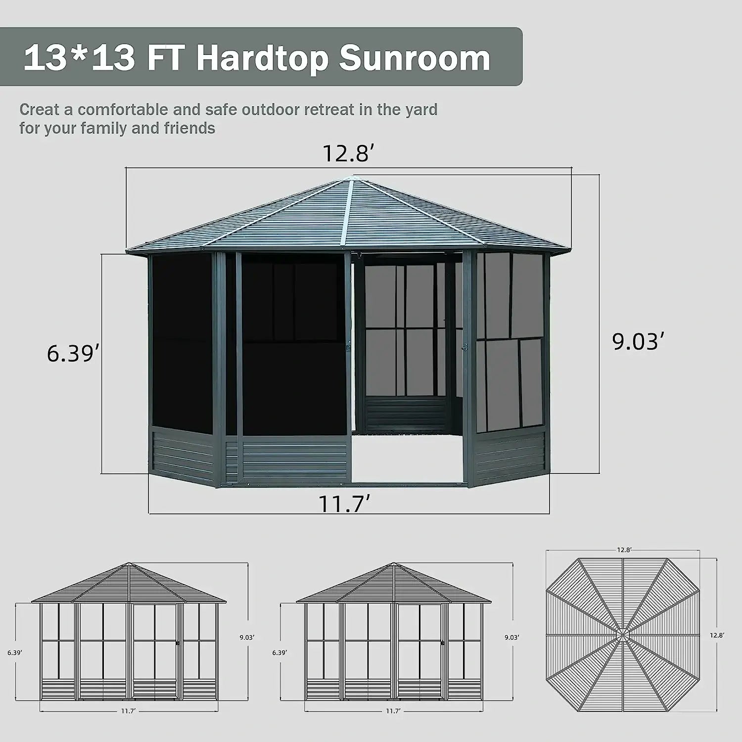 13'x13' Sunroom - Octagonal Solarium