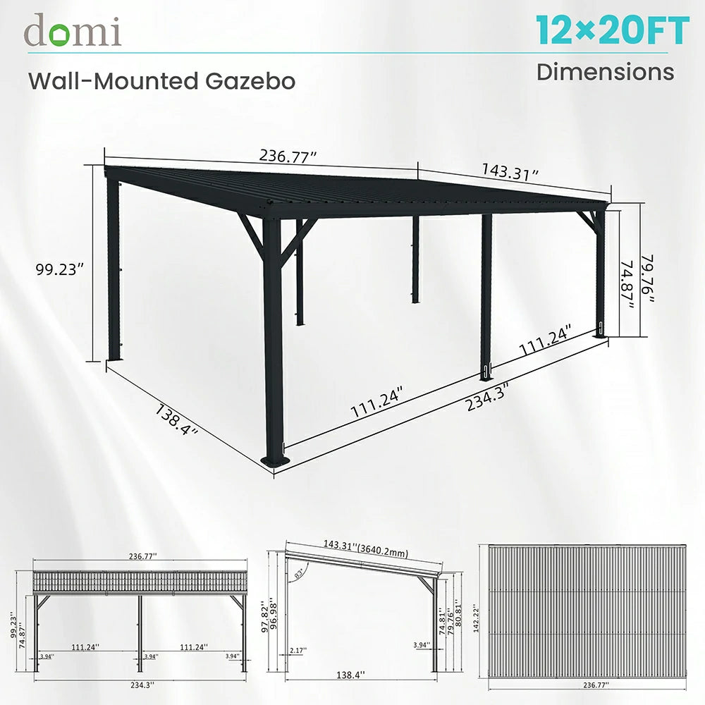 Domi wall mounted gazebo#size_12'x20'