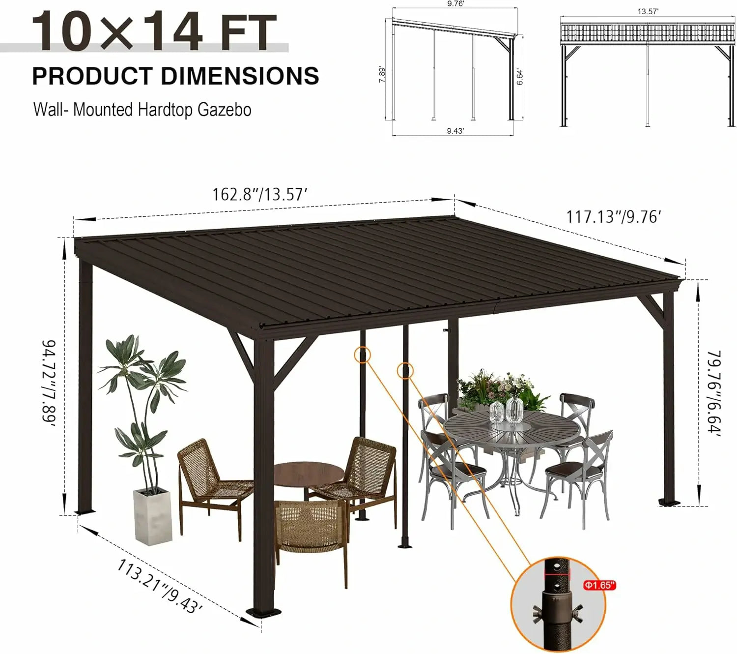 Domi wall mounted gazebo#size_10'x14'