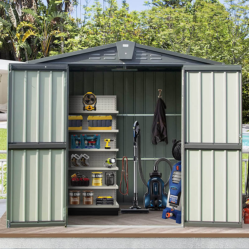 Domi Outdoor Living Outdoor Storage Shed Gable Roof#size_7.6'x6'