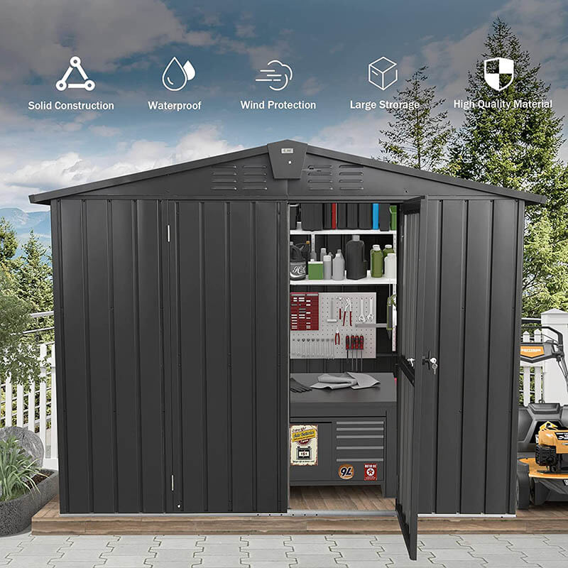 Domi Outdoor Living Outdoor Storage Shed Gable Roof#size_7.6'x6'