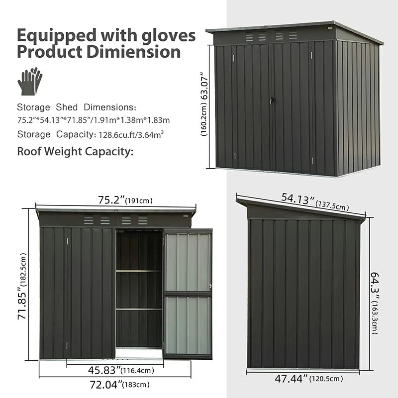 Domi Outdoor Living outdoor storage shed sloping roof#size_6'x4'