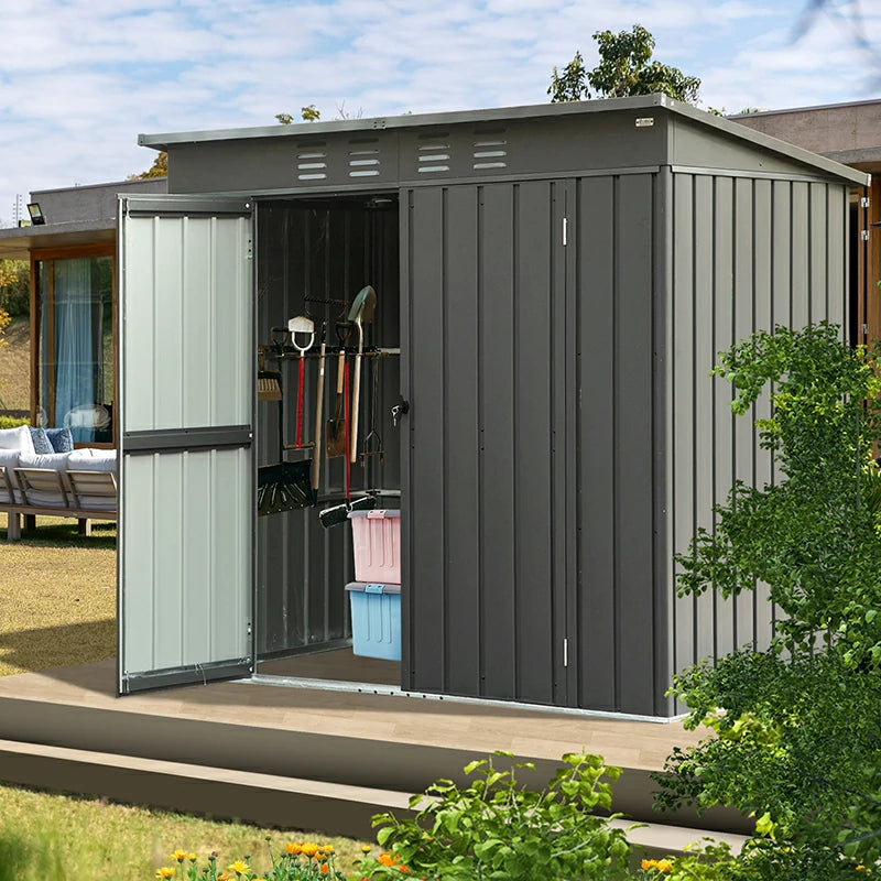 Domi Outdoor Living outdoor storage shed sloping roof#size_6'x4'