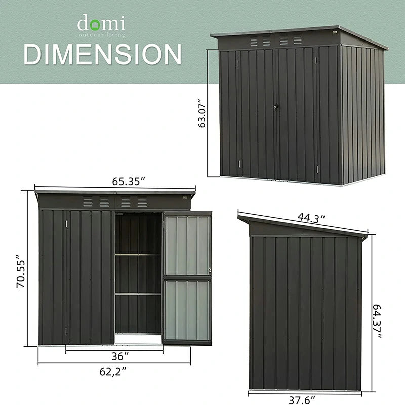 Domi Outdoor Living outdoor storage shed sloping roof#size_5'x3'