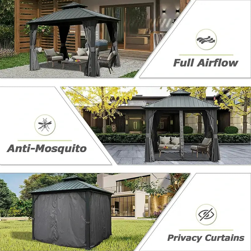 Domi Outdoor Living Hardtop Gazebo#size_10'x10'