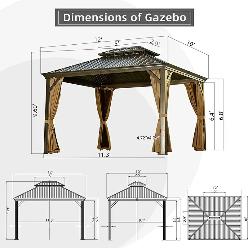Domi Hardtop gazebo#size_10'x12'