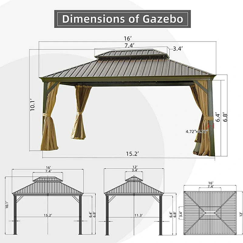 Domi Hardtop gazebo#size_12'x16'