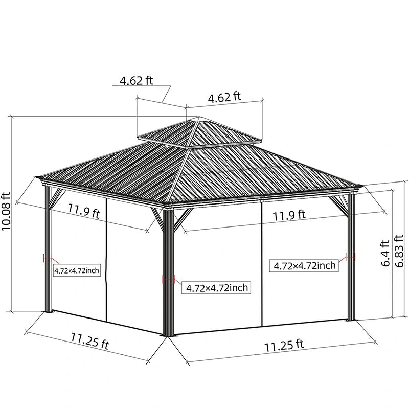 Domi Hardtop gazebo#size_12'x12'