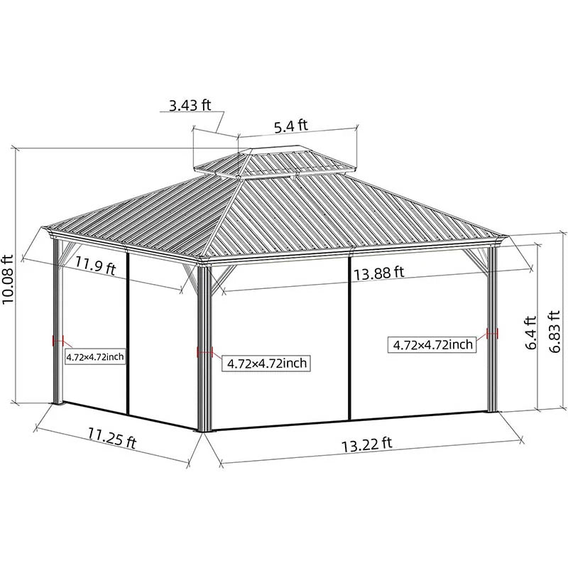 Domi Hardtop gazebo#size_12'x14'
