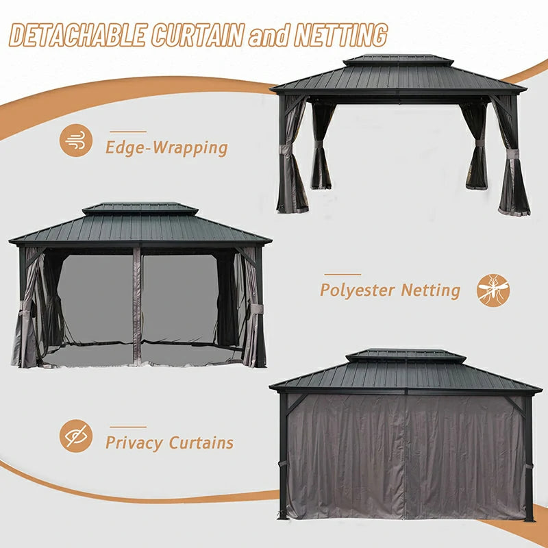 Domi Outdoor Living Hardtop Gazebo#size_10'x12'