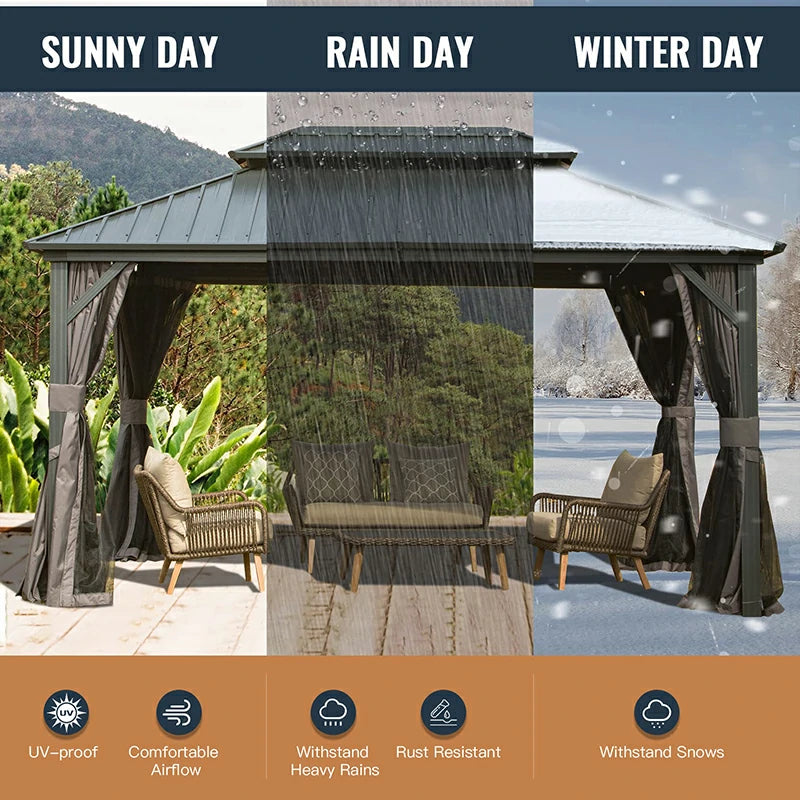 Domi Outdoor Living Hardtop Gazebo#size_10'x12'
