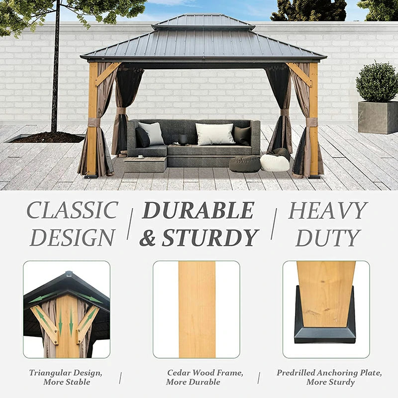 Domi Outdoor Living wood gazebo#size_12' x 14'