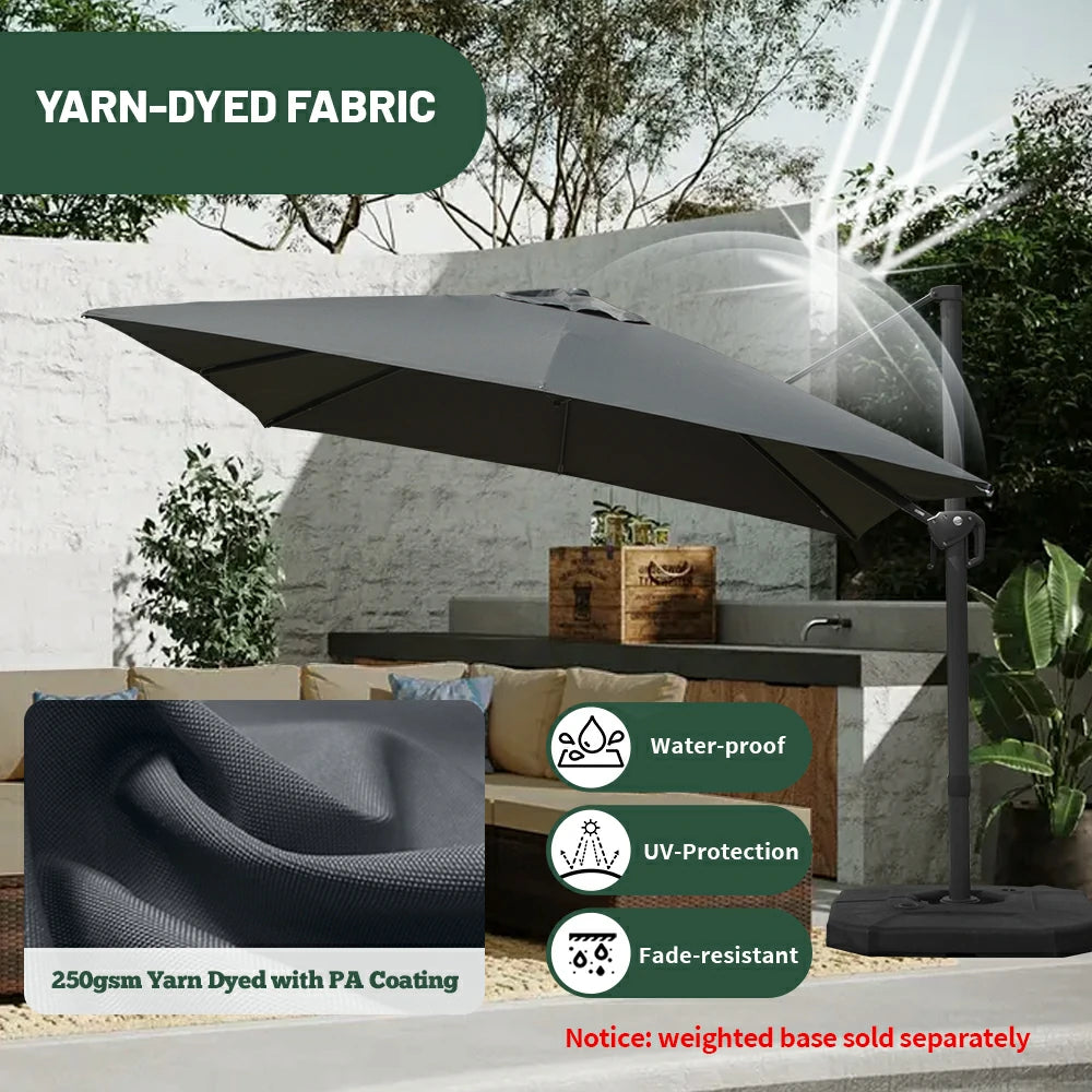 domi cantilever umbrella #size_10'x10' #color_dark gray
