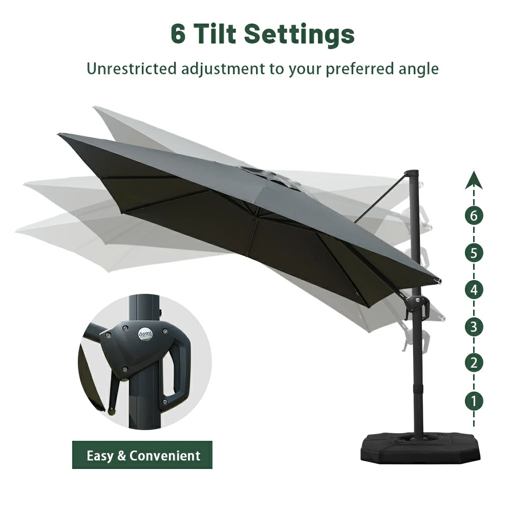 domi cantilever umbrella #size_10'x10' #color_dark gray
