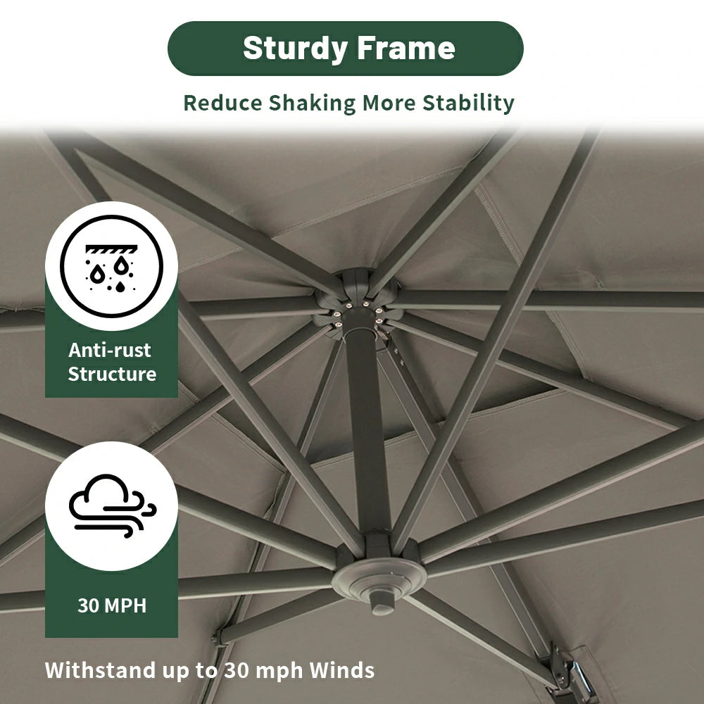 domi cantilever umbrella #size_10'x10' #color_dark gray