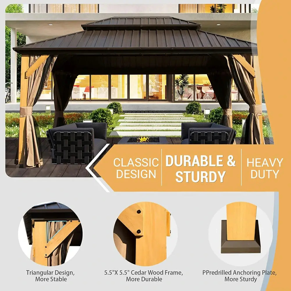 Domi Outdoor Living wood gazebo#size_10'x14'