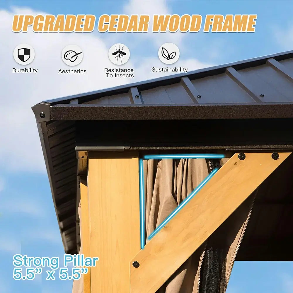 Domi Outdoor Living wood gazebo#size_10'x14'