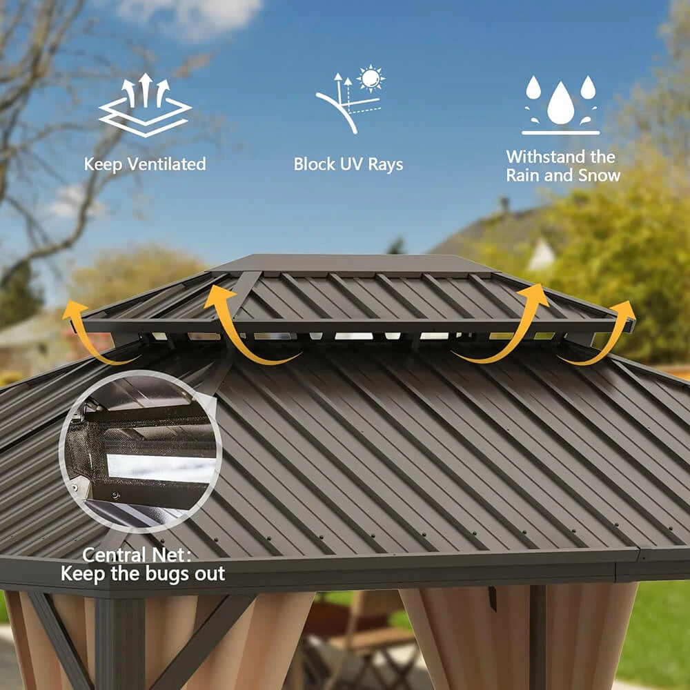 Domi Outdoor Living Hardtop Gazebo#size_12'x18'