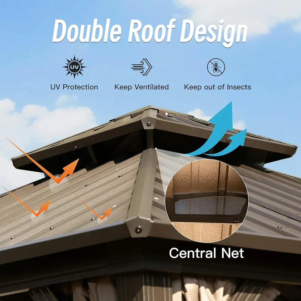 Domi Outdoor Living Hardtop Gazebo#size_8'x8'