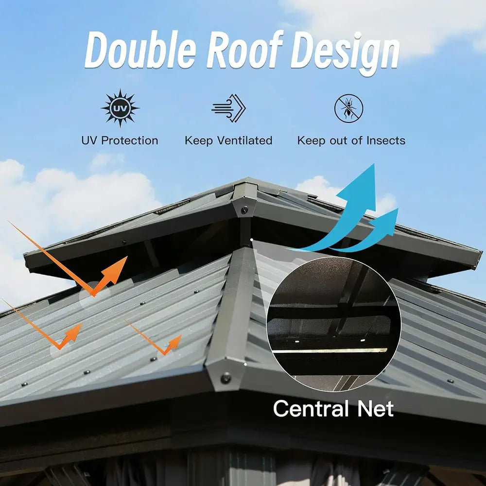Domi Outdoor Living Hardtop Gazebo#size_8'x8'