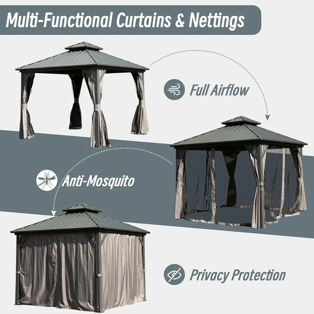 Domi Outdoor Living Hardtop Gazebo#size_8'x8'