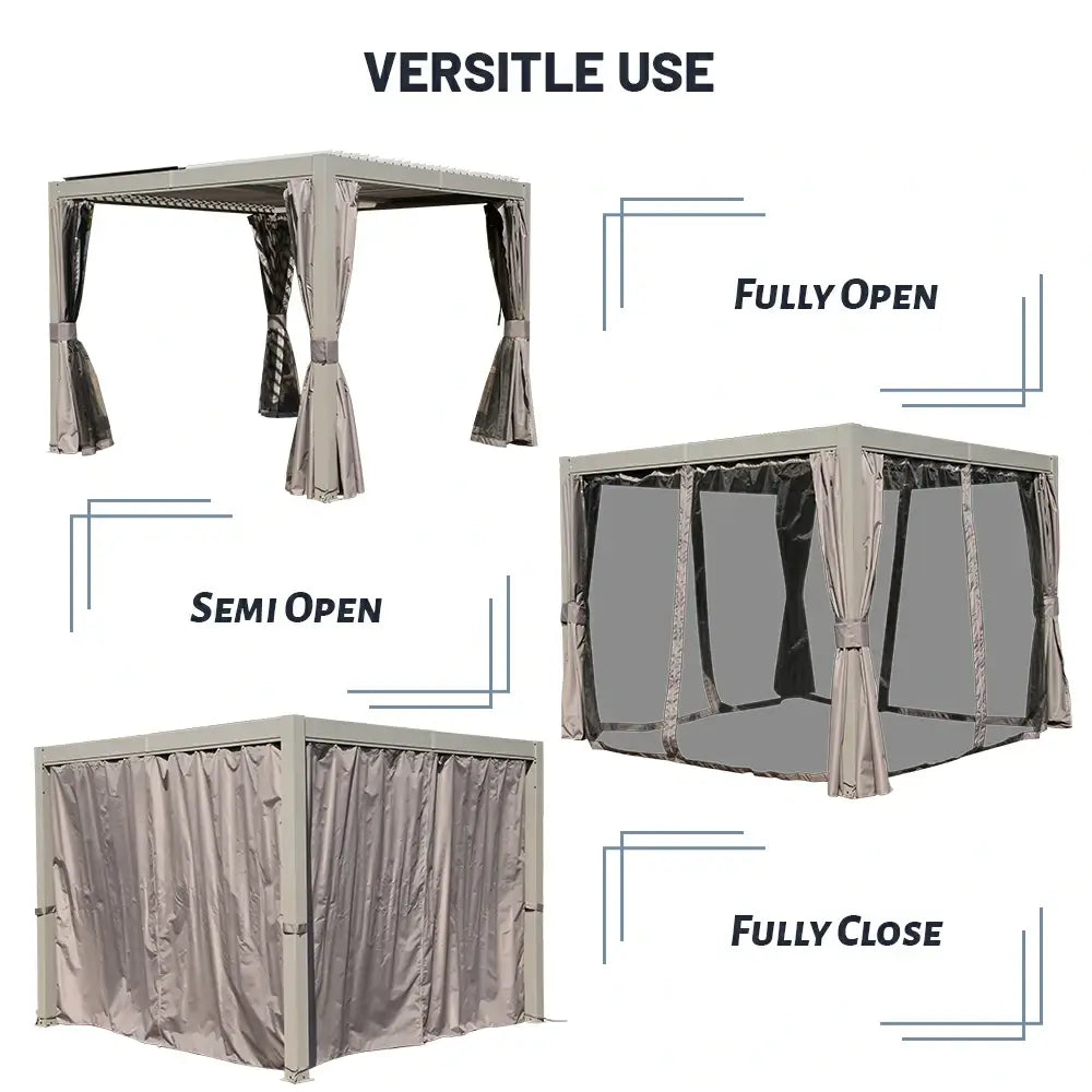 Domi Outdoor Living louvered pergola gray#size_10' x 12'
